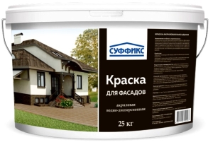 Краска фасадная акриловая СУФФИКС белая 4,6 л