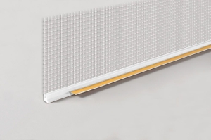 Профиль примыкающий оконный 6мм с сеткой 2,4м с пыльником
